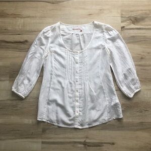 Silk Blend Peasant Bohemian Style Replay White Women's Blouse